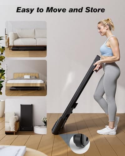 SupeRun Walking Pad, Under Desk Treadmill, 3 in 1 Portable Treadmill with Remote Control LED Display, 2.5 HP Quiet Walking Jogging Machine for Office Home Use, 300 Lbs Capacity 7