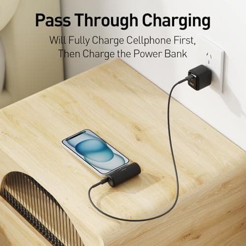 iWALK Portable Charger for iPhone 15/16/17, Power Bank with Build-in USB C Connector, 4,500mAh Battery Pack Phone Charger for iPhone Series, Samsung S22/23/S24 Series and Android, Black 5