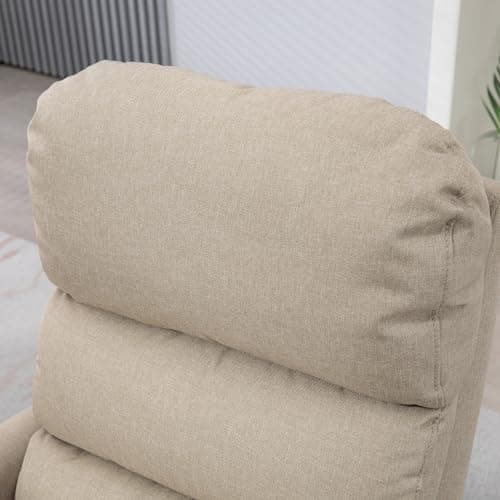 HOMCOM Power Lift Recliner Chair for Elderly, Easy Assembly, Fabric Lift Chair for Adults, Recliner Sofa with Remote Control, Side Pockets for Living Room, Beige 8