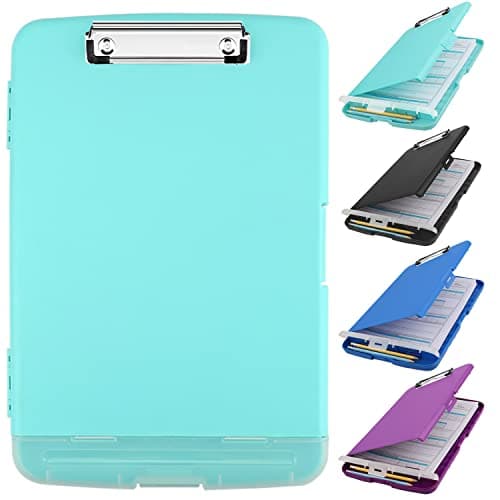 Clipboard with Storage,Clip Boards 8.5x11 with Storage,Nursing Large Capacity Clipboards,with Low Profile Clip,with Pen Holder Clipboard Folder Side Opening,for Office Doctor (Light Green)