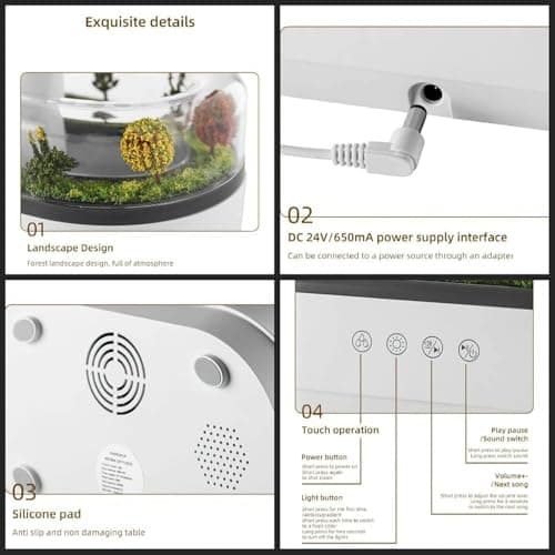 White Noise Zen Raining Cloud Night Light Aromatherapy Essential Oil Diffuser Micro Humidifier Desk Fountain Bedside Sleeping Relaxing Mood Water Drop Sound Ultrasonic Atomization Humidifier Timing 6