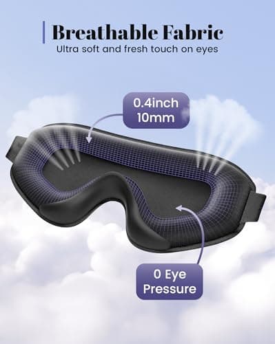 WAOAW Sleep Mask for Men Women: Blackout Eye Masks for Sleep - 3D Breathable Soft Comfortable Eye Mask for Travel - Adjustable Light Blocking Night Masks for Sleeping 7