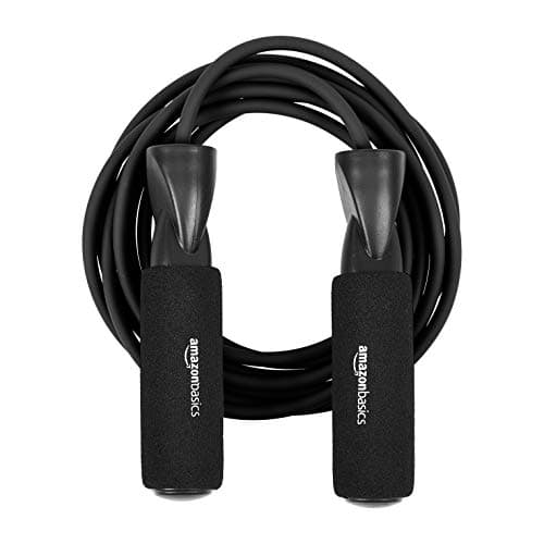 Amazon Basics Jump Rope for Exercise, Cardio and High-Intensity Training, Lightweight with Ball-Bearing Handles, 118 Inches, Black