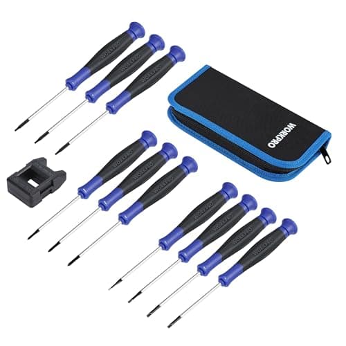 WORKPRO 10-Piece Precision Screwdriver Set with Pouch, Magnetic Small Screwdrivers with Phillips, Slotted, Torx Star, Mini Screwdriver Repair Tool Kit for Eyeglass, Watch, Computer, Laptop, Phone