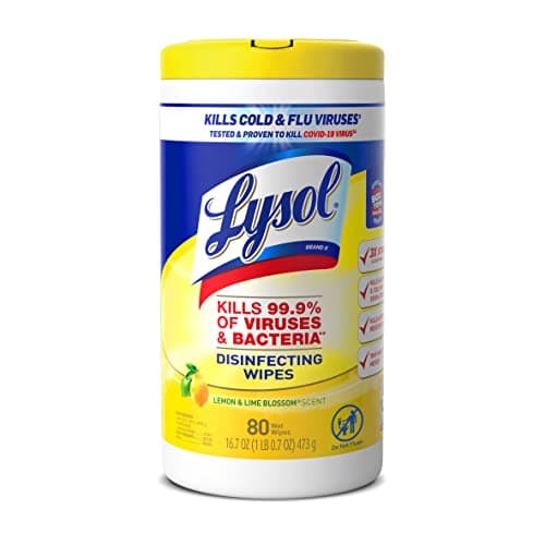 Lysol Disinfecting Wipes Bundle, Home Apartment Dorm Room Essentials and Cleaning Supplies, All Purpose Cleaner, Multi-surface Cleaning Wipes, Lemon and Lime Sanitizing Wipes Bundle, 80 Count