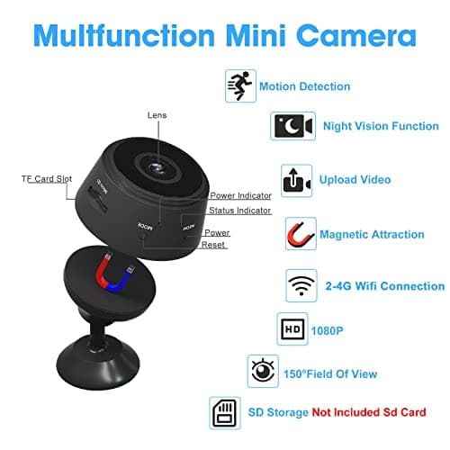 Kestanlora 1080P Full Mini Camera,Home Security Nanny Cameras for Home/Pet/Children Wireless WiFi Camera with Night Vision Motion Detection 7