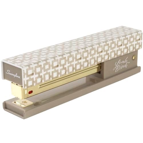 Swingline Stapler by Leah Bisch, 20 Sheet Capacity, Full Strip, Tan Tiles, Colorful Fashion Design (S700035)