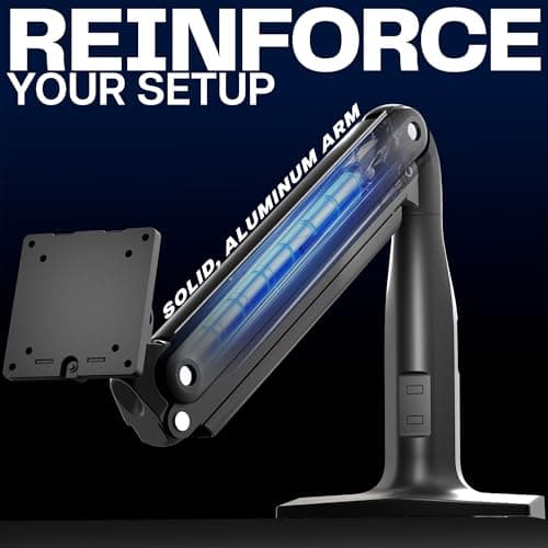 VIVO Aluminum Ultrawide Monitor Stand, Classic, Fits up to 49 inch Computer Screens, Single Articulating Pneumatic Arm, C-Clamp and Grommet Desk Mount, Max VESA 200x100, Black, STAND-V100H 5