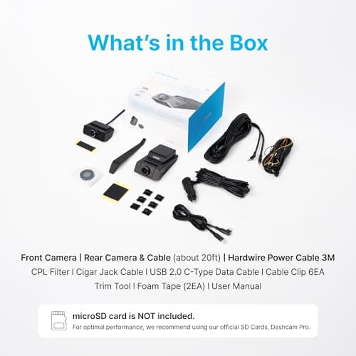 Vueroid S1 4K Infinite 2 Channel Dash Cam Front and Rear Car Camera, 4K, 2.5K Dashcam for Car, STARVIS 2, Night Vision, 24/7 Recording, 5G WiFi GPS, Car Surveillance Camera, Gifts for Men Women 9