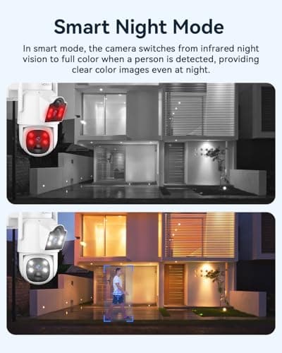 VORGUT Solar Camera Outdoor Wireless, 2pcs 4MP+ 4MP Dual Lens Solar Cameras for Home Security System with 12'' Monitor 16CH NVR, 360° PTZ, 2.4G/5G WiFi, Human Detection, Color Night Vision, 500G HDD 8