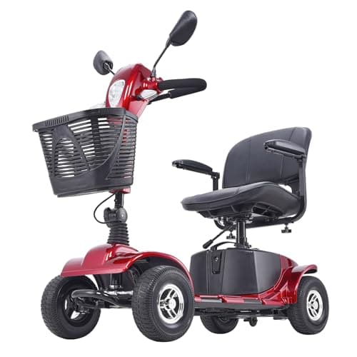 VEVOR Heavy-Duty 4 Wheel Mobility Scooter for Adults & Seniors - Folding Electric Powered Mobility Scooter & 12 Mile Long Range, All Terrain Travel Wheelchair with 9° Climbing Capacity, 265lb Capacity 9