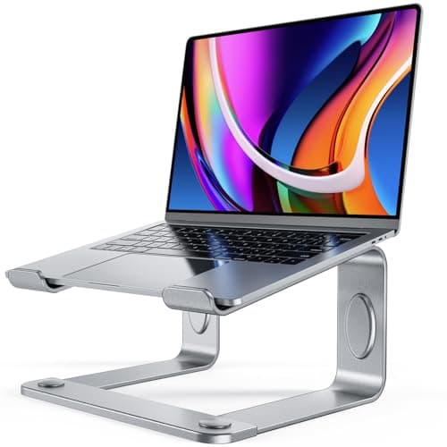 LORYERGO Laptop Stand, Ergonomic Laptop Riser Laptop Mount for Desk, Notebook Stand Compatible with Most 10-15.6” Laptops, Silver