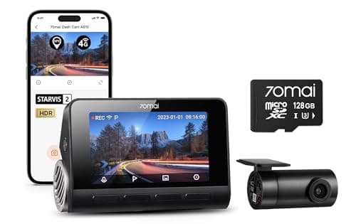 70mai New 4K Dash Cam A810 with Sony Starvis 2 IMX678 & 70mai Micro SD Card (128GB)