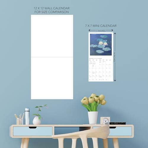 Graphique 2025 Monet Mini Wall Calendar | 7” x 7” | Thick Paper | Home & Office Organizer | Large Monthly Grid | 3 Languages & Marked Holidays | 4 Month Preview Page for 2026 5