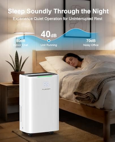 PLUSCENT 5000 Sq.Ft Dehumidifiers for Home, 52 Pints Compressor Dehumidifier for Basement with Drain Hose, Smart Humidity Control, Auto Defrost, Auto Restart, 24H Timer, for Bedroom, Large Rooms 8