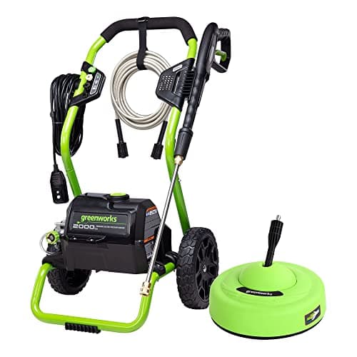 Greenworks 2000 Max PSI @ 1.1 GPM (13 Amp) Electric Pressure Washer GPW2000-1RG + Surface Cleaner Universal Attachment 30012
