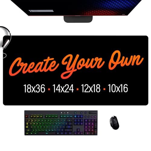 Custom Desk Mat – 18x36 Personalized XL Desk Pad with Photo, Text, or Logo | Large Gaming Mouse Pad Extended