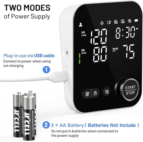 Blood Pressure Monitor Upper Arm Monitors for Home Use Adjustable 8.7"-16.5" Cuff LED Display 2x120 Memory Intelligent Voice Portable Machine with Storage Bag 6