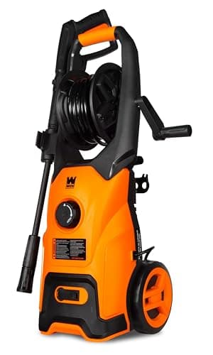 Wen 2300 PSI Electric Pressure Washer with Variable Pressure, Hose Reel, Wheel Kit, and 1.4 GPM Adjustable Flow Rate (PW23V)