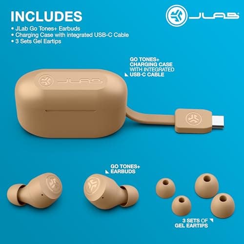 JLab Go Air Pop+ Tones True Wireless Earbuds, in Ear Headphones, Bluetooth Earphones, 35H Playtime Ear Buds, Bluetooth Earbuds with Microphone, USB-C Charging Case, Dual Connect, EQ3 Sound, (728 N) 7