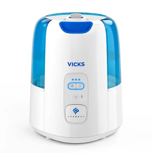Vicks Dual Comfort Cool + Warm Mist Humidifier for Bedrooms With Fusion Technology, Compatible with Vicks VapoPads and Vicks VapoSteam, White