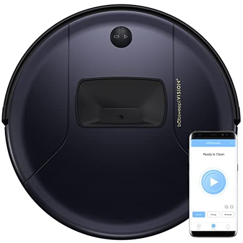 bObsweep PetHair Vision Plus Robot Vacuum Cleaner with Wet/Dry Mop, Only 3" Tall, Supports 2.4GHz and 5GHz WiFi, Alexa/Google Compatible, Auto Recharging, for Carpet/Hardwood/Tile, in BlackBerry