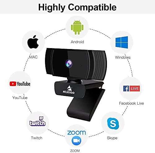 NexiGo N930AF Webcam with Microphone for Desktop, Autofocus, Webcam for Laptop, Computer Camera, 1080p HD USB Web Camera, Compatible with Zoom/Switch 2/Teams/Webex 5