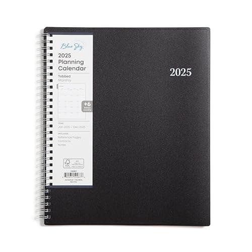Blue Sky 2025 Monthly Planner Calendar, Includes January 2025 - December 2025, 8" x 10", Monthly Layout, Flexible Cover, Laminated Tabs, Wirebound, Enterprise