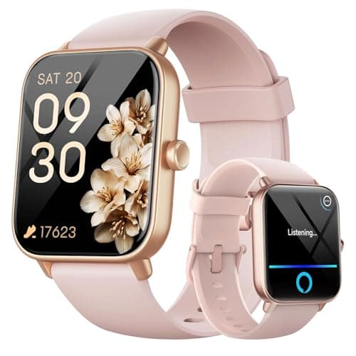Smart Watches for Women, 1.8" HD Smart Watch (Answer/Make Call) for iPhone/Android, Alexa Bulit-in, Fitness Watch with Sleep/Health Monitor, Watches for Women with 120 Sport Mode, 3ATM Waterproof