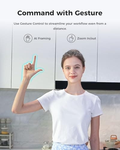 OBSBOT Meet 2-4K Webcam for PC with 1/2" Sensor, AI Framing & Autofocus, Beauty Mode, Lightweight, Gesture Control, HDR, Dual Microphone, 60 FPS, Web Cam for Streaming, Meeting, Gaming. (Space Grey) 6