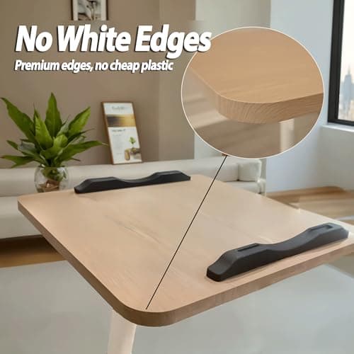 Saijax Adjustable Mobile Standing Desk - Height Adjusts from 23" to 35" with Lockable Wheels - Sleek Oak Finish - Standup Desk for Remote Work, Study & Relaxation - Rolling Design 5