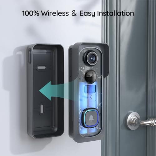 BOIFUN Video Doorbell Camera Wireless – No Subscription Required, 2K HD, 166° Wide View, HDR Night Vision, Motion Alerts, Two‑Way Audio & Battery Video Doorbell with Chime, 2.4 GHz Wi‑Fi Only 6