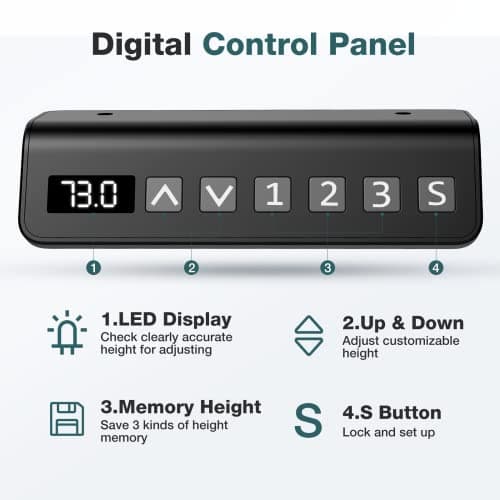 Electric Standing Desk, 55 x 24in Adjustable Height Electric Stand up Desk Standing Computer Desk Home Office Desk Ergonomic Workstation with 3 Memory Controller, Rustic Brown 7