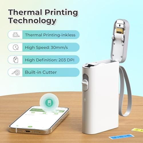 Nelko Label Maker Machine with Tape, P21 Bluetooth Label Printer, Wireless Mini Label Makers with Multiple Templates for School Office Home, White 5