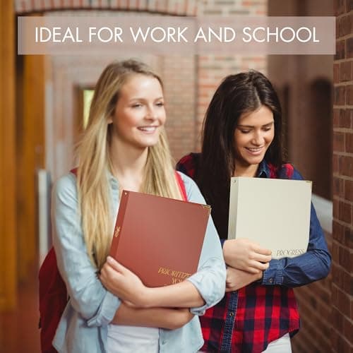 Aesthetic 3 Ring Binder Set of 2 - Sturdy 1 Inch Binder Fits Letter Sized Paper - A Cute Holder for Women or Men with Pocket Easily Organizes Your Paperwork for School, Office or Work 5