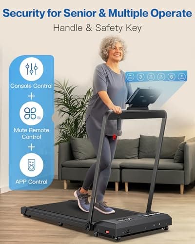 Under Desk Walking Pad Treadmill: Incline Voice Controlled Smart Treadmill 320 lbs Capacity for Home Office Use, Compatible with KINOMAP WELLFIT App 7