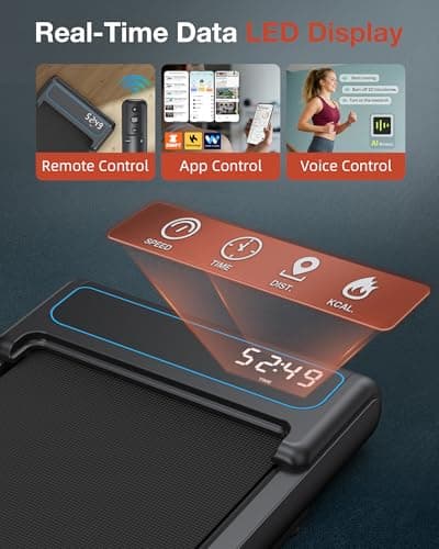 WELLFIT 10% Incline Walking Pad, 2.5HP 4MPH 265 lb+ Capacity Treadmills for Home, Smart Treadmill with Mute Remote and APP Control for Small Space, No Assemble 6