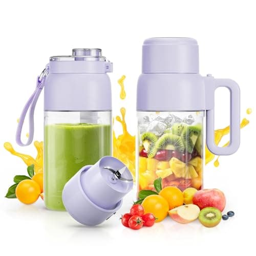 Hioo Portable Blender 33.8oz - Personal Size with 10 Blades, Cordless, BPA Free, Leakproof-Lid & Sip Spout for Shakes, Smoothies, Juices, Baby Food