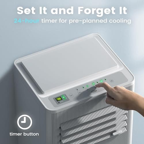Air Choice Portable Air Conditioner, 10000 BTU Air Conditioner Portable for Room Up to 450 Sq.Ft, Remote Control, 24H Timer, Dehumidifier & Fan Modes, 3-in-1 AC Unit with Window Kit for Home Office 6