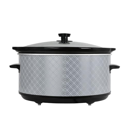 West Bend Slow Cooker 6-Quart Manual Crockery Style with Dishwasher Safe Oval Ceramic Crockpot and Glass Lid Two Temperature Settings Plus Keep Warm, 330-Watts, Silver 5