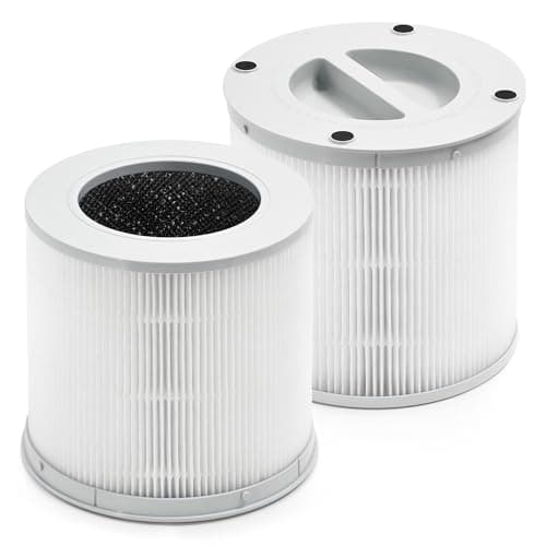 Zouhwaso 4 Compact Filter Compatible with Xiaomi Smart Air Pur-ifier 4 Compact, 3-Layer Filtration with Premium H13 True HEPA Filter, Fine Pre-Filter and High Efficiency Acti-vated Car-bon, Pack of 2