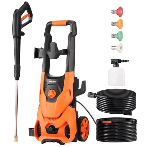 VEVOR Electric Pressure Washer, Max 4200 PSI 2.8 GPM, High-Power Cleaner with Foam Cannon & 4 Nozzles for Driveways, Cars, Fences, Patios, Home Cleaning