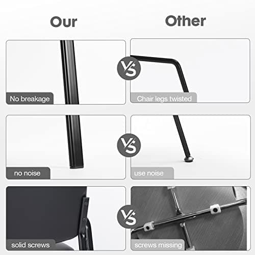 OLIXIS Guest Reception Desk Chairs Without Wheels, PU Leather Padded Arms, for Office Waiting Room Restaurant Library Barber Store Clinic Lobby Student Adult, Black- 1 Pack 6