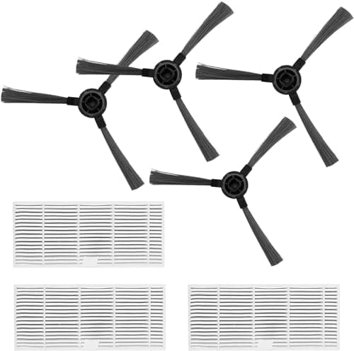 ZCWA Robot Vacuum Cleaner Accessories Kit, BR151 Replacement Parts, Included Side Brush*4, Dust Box Filter*3