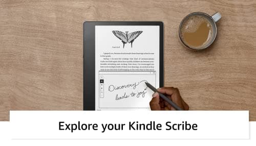 Amazon Kindle Scribe (32 GB) - 10.2” 300 ppi Paperwhite display, a Kindle and a notebook all in one, convert notes to text and share, includes Premium Pen 12