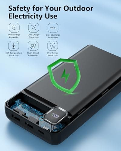 Nacete Portable Charger Power Bank 50000mAh Portable Phone Charger, PD 22.5W Fast Charging Powerbank Built in Cable, 5 Output 3 Input USB C LED Display for iPhone 16 15 14 13 Samsung Android iPad 8