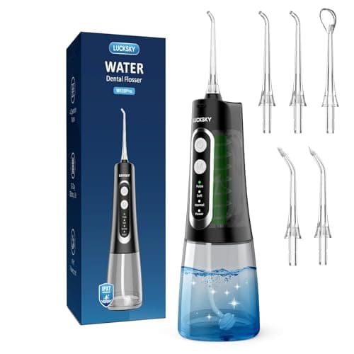 Water Dental Flosser, Portable Cordless Oral Irrigator with 300ML Water Tank, IPX7 Waterproof, Rechargeable, 4 Modes, Deep Cleaning for Teeth and Gums, Travel-Friendly