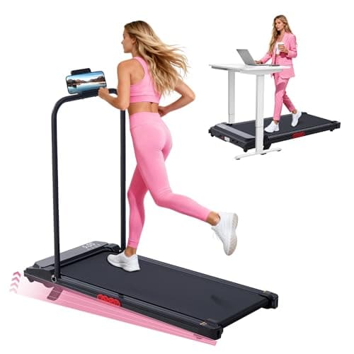Walking Pad with Handle Bar and Incline, 3.0HP Electric Portable Small Treadmills with Incline for Home Small Spaces, 0.6-7.6MPH Compact Walking Pads Treadmill with Handles, 350LBS