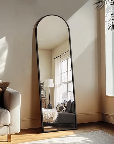 Delma Arched Mirror Full Length,Standing Mirror Full Body,Large Floor with Stand for Wall Entryway Door Bedroom Bathroom Living Room 6