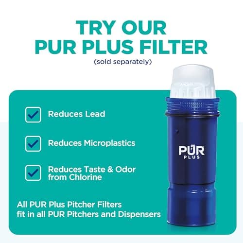PUR 7-Cup Water Filter Pitcher, Cleaner, Great-Tasting Water, Dishwasher Safe, Powerful, Faster Filtration, LockFit Cap Design - White 8